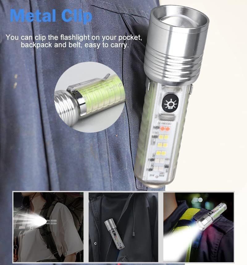 Powerful Multi-function Rechargeable lens Flashlight
