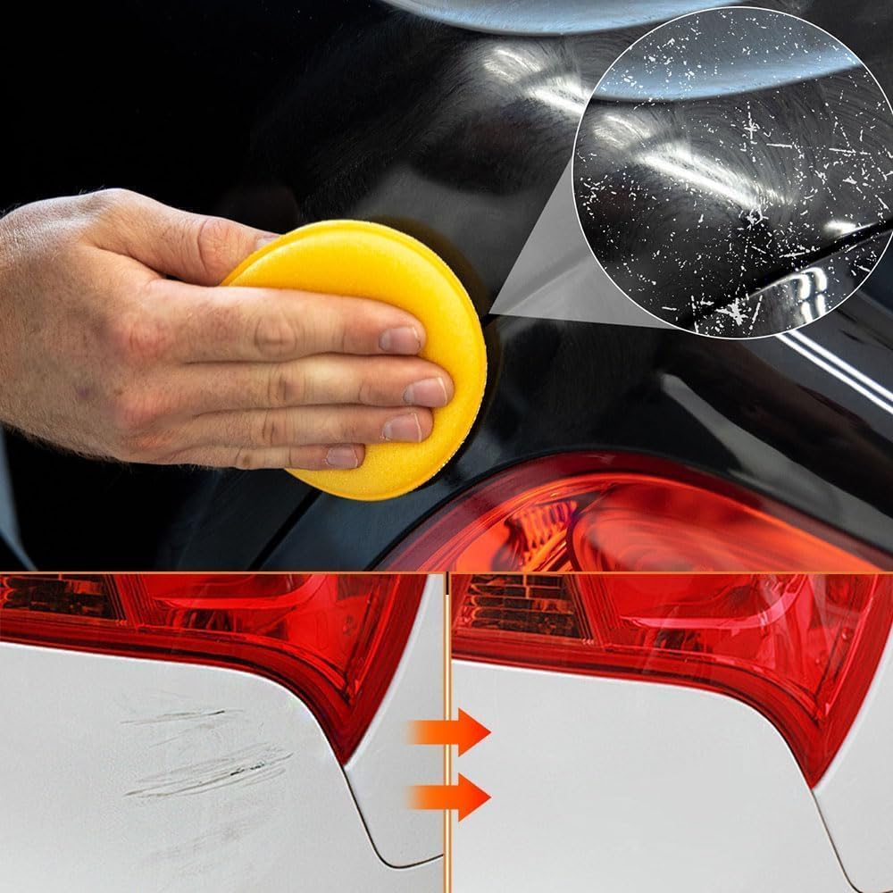 PINKE Car Scratch Repair Paste and Remover Kit - Premium Polishing Wax With Wipe & Sponge for Deep Scratches on Vehicles