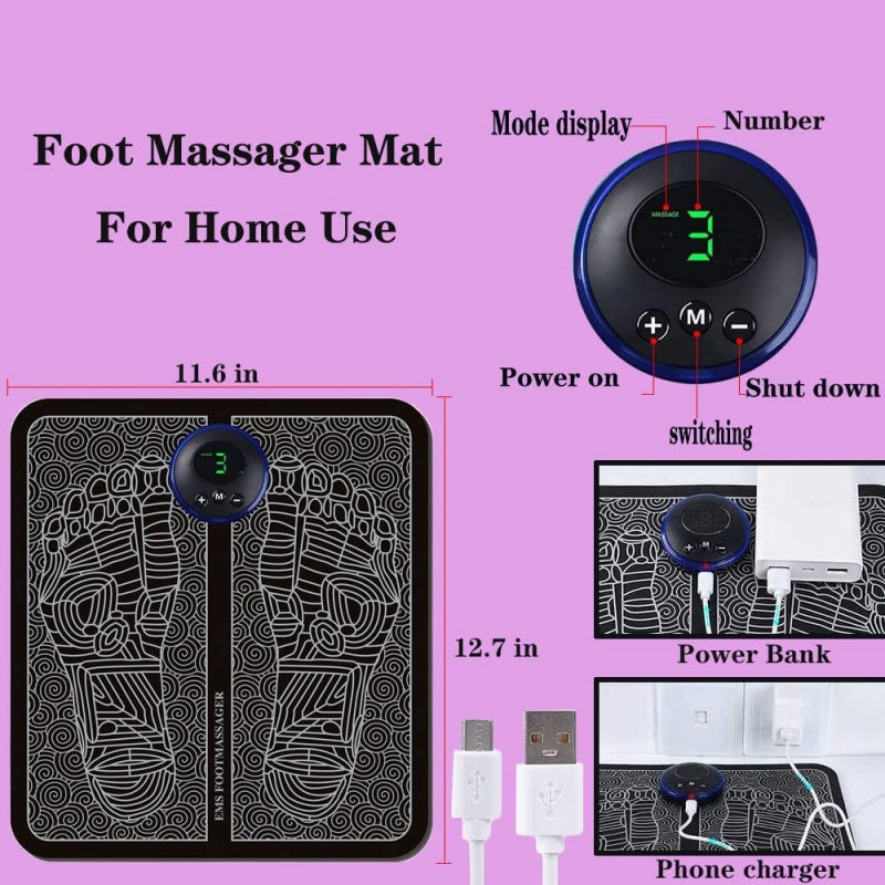 Foot Massager Blood Circulation Pad Electric Usb Charging™