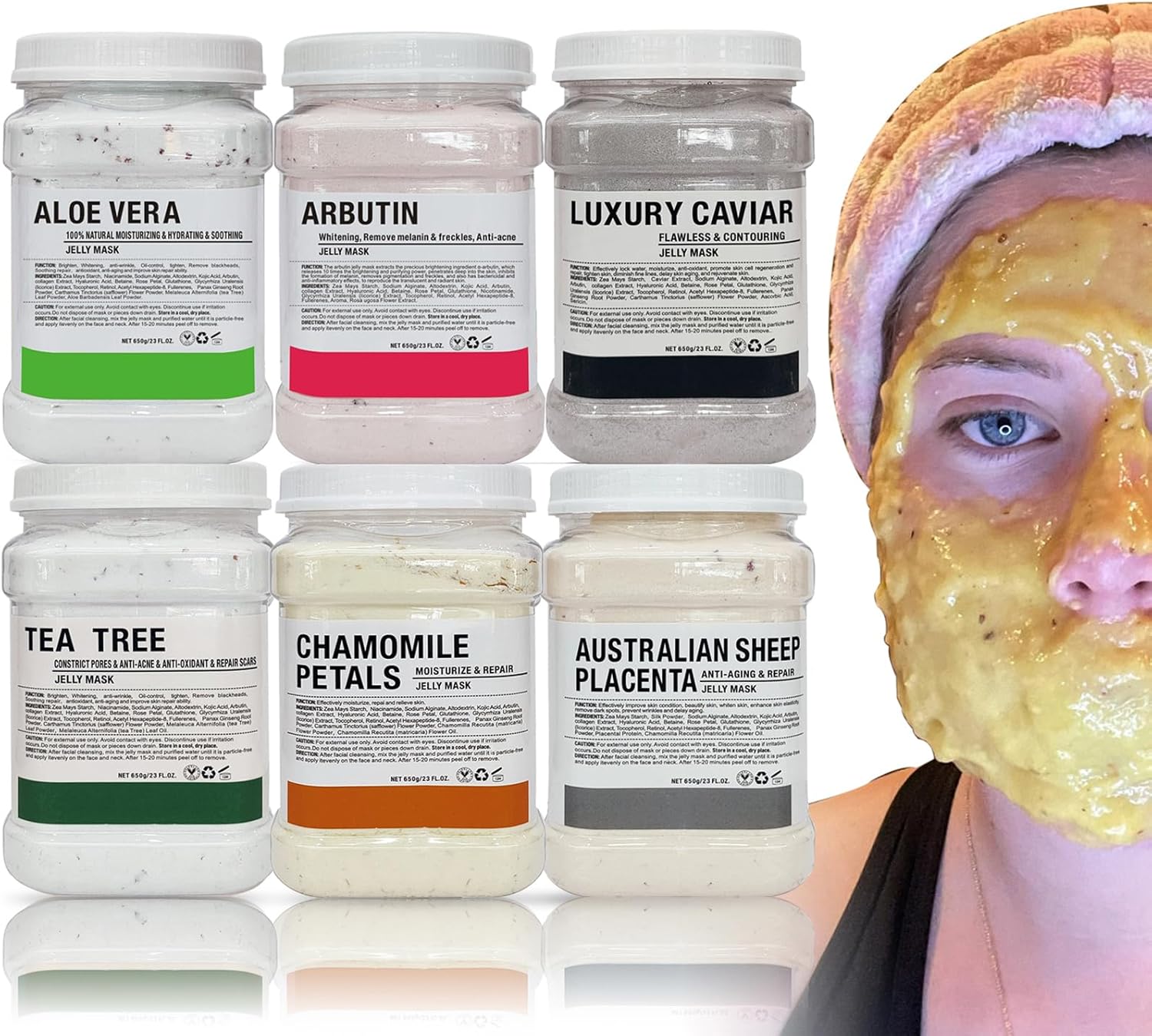 Jelly Mask For Facials Jelly Face Mask Powder With Lip Mask Free Gift