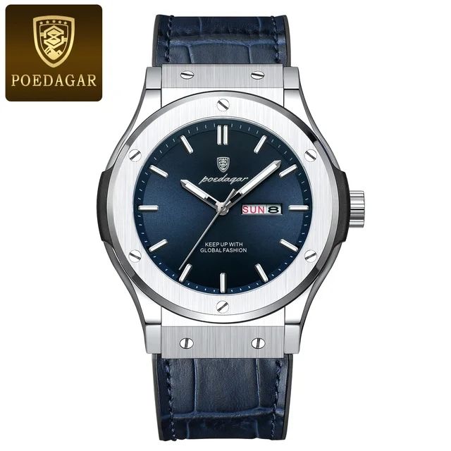 POEDAGAR 952 Luxury Silicone Strap Men’s Waterproof Quartz Watch