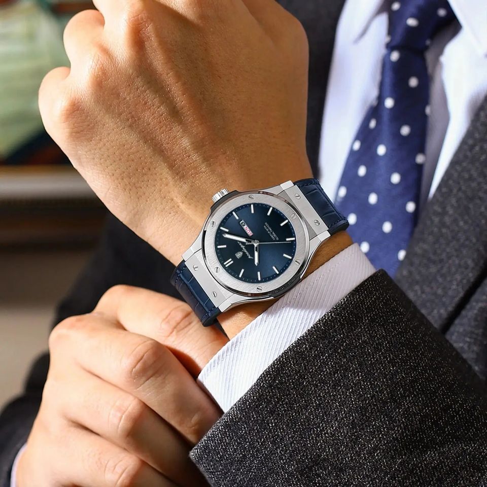 POEDAGAR 952 Luxury Silicone Strap Men’s Waterproof Quartz Watch