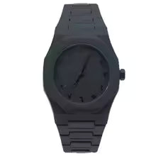 Classic Arabic Numbers Watch – Black Stainless Steel Men’s Quartz Watch