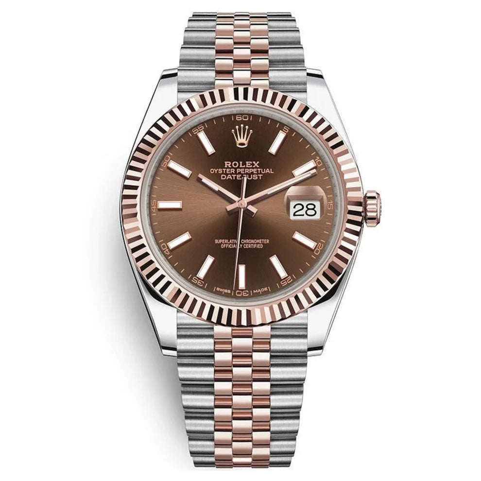 Luxury Rose Gold Men’s Watch – Automatic Day Date Stainless Steel Classic Timepiece