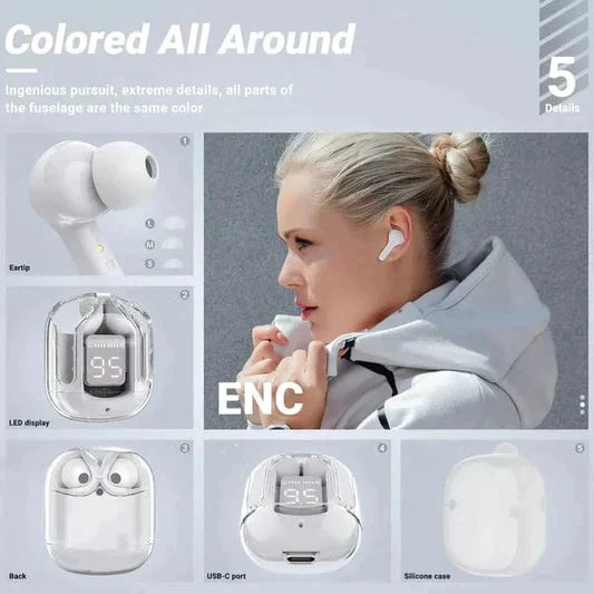Premium Quality Wireless Crystal Earbuds With Free Delivery