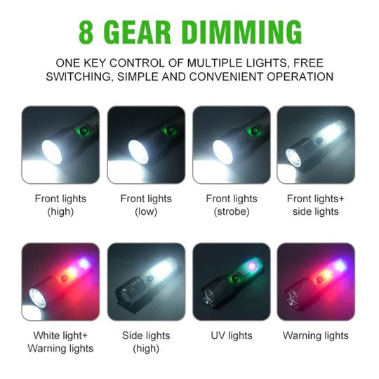 Powerful Multi-function Rechargeable lens Flashlight