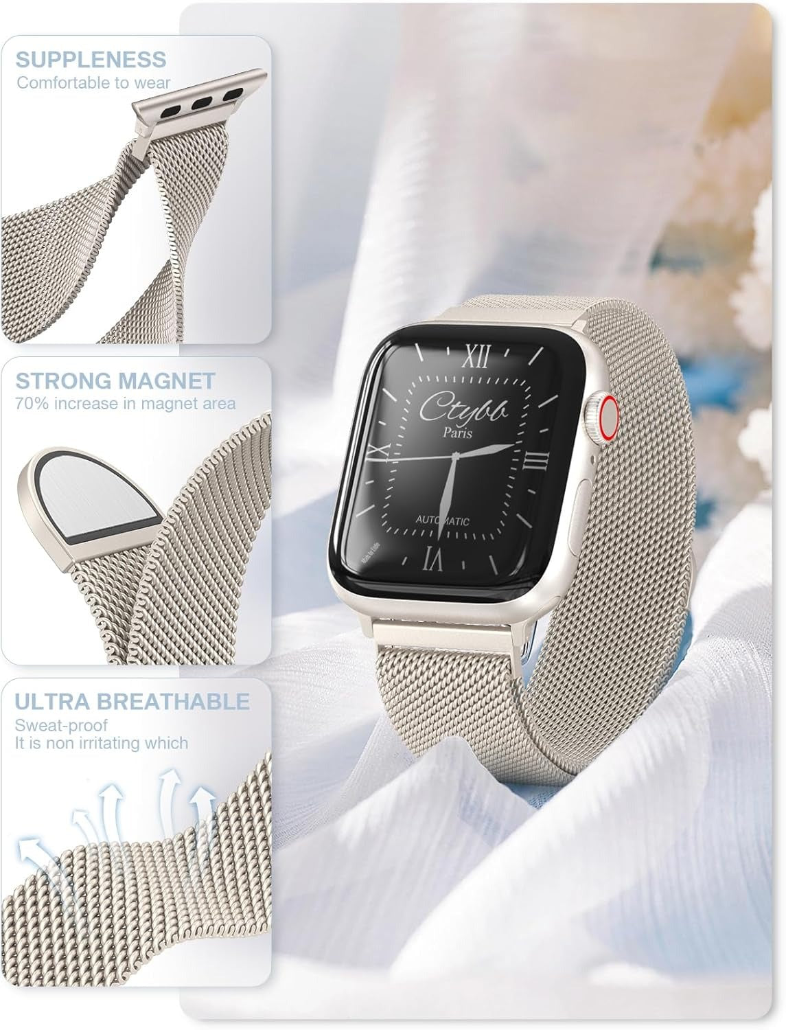 Series-9 Smart watch with Stainless Steel Milanese Loop
