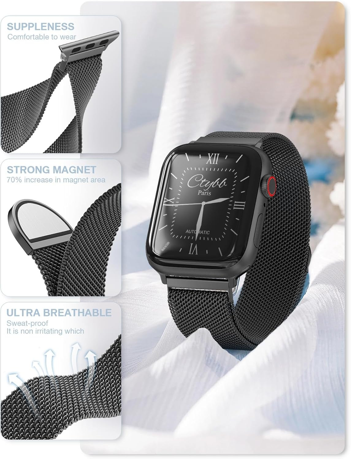 Series-9 Smart watch with Stainless Steel Milanese Loop