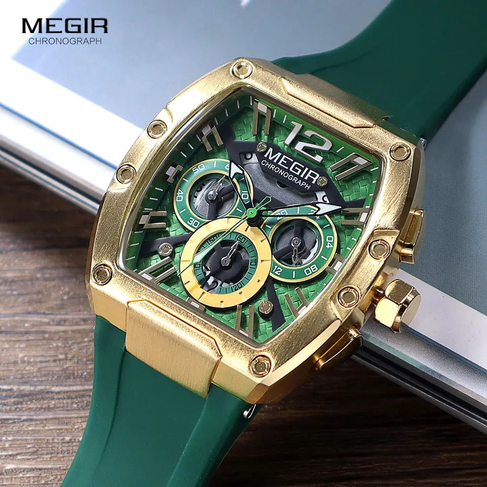 MEGIR Men’s Sports Watch Waterproof Luminous Chronograph Quartz Timepiece