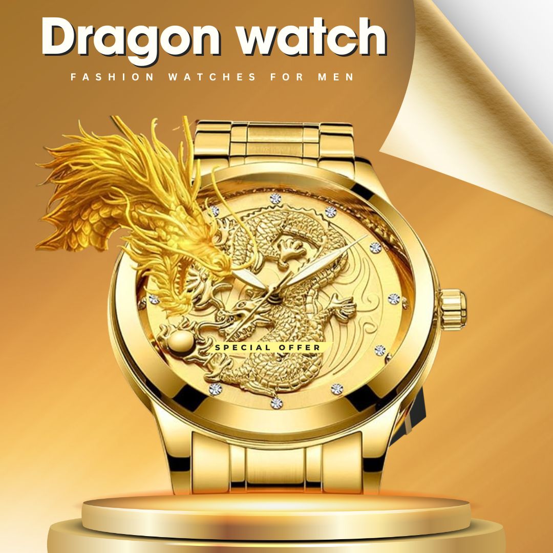 Gold Dragon Luxury Fashion Casual Watch for Men
